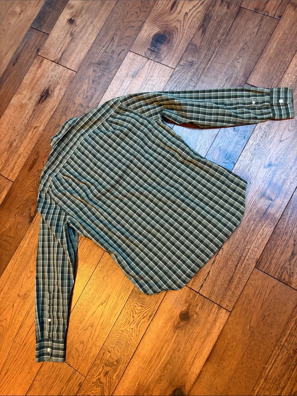 J. Crew Green Plaid slim untucked Button-Down Shirt